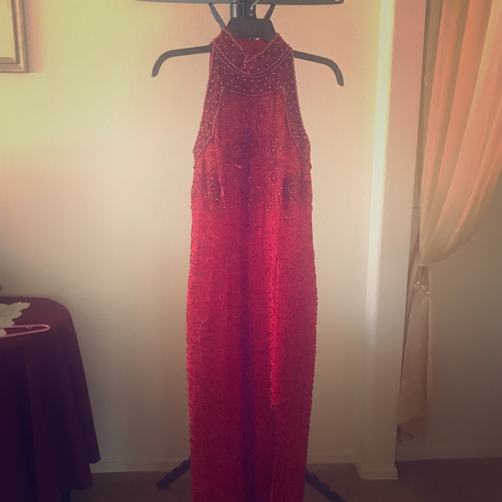 Red sequin long